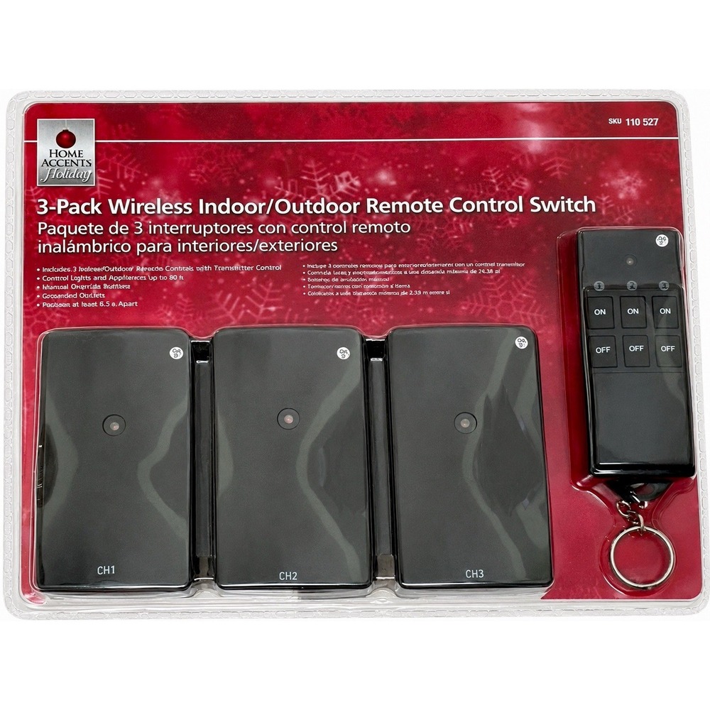 Wireless Remote Control Switch Indoor/Outdoor  3 Pack  Home Accents NEW